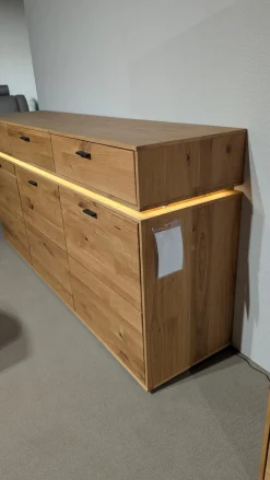 Sideboard Como Wildeiche Geölt Teilmassiv mit LED-Beleuchtung