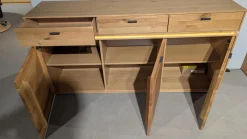 Sideboard Como Wildeiche Geölt Teilmassiv mit LED-Beleuchtung