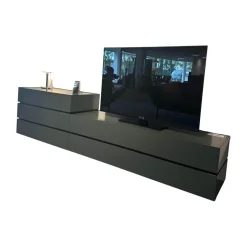 Sideboard Cube Bold Mattlack M81 Bahia Grau Grün Griffmulde 082 Brüniert