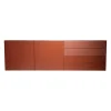 Sideboard Cubo Glattlack Ziegelrot Rot Mit Glasplatte Gefrostet