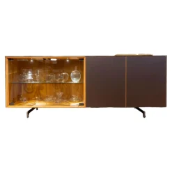 Sideboard Cubus AC 65 Innen Buche Außen Eiche Glastüren Mit Touchbeschlag