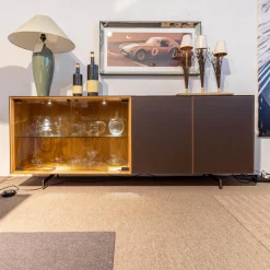 Sideboard Cubus AC 65 Innen Buche Außen Eiche Glastüren Mit Touchbeschlag