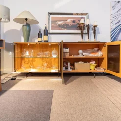 Sideboard Cubus AC 65 Innen Buche Außen Eiche Glastüren Mit Touchbeschlag