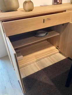 Sideboard Cubus Eiche Wild Massiv Weiß Geölt Mit Soft Close Ohne Dekoration