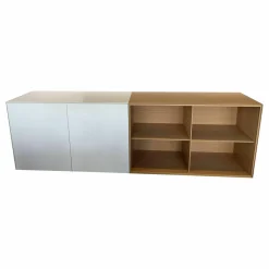 Sideboard Edit Q Lack Weiß Matt Und Eiche Offwhite Gestell Kufen Schwarz