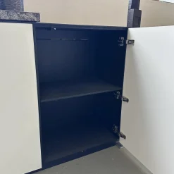 Sideboard Farn Front Glas 9010 Weiss Matt Außen Und Innern Schwarz Matt