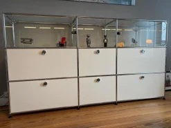 Sideboard Front Lack 24 Reinweiss Weiß Pulverbeschichtet Stangen Und Kugeln Verchromt Mit Glasmodul