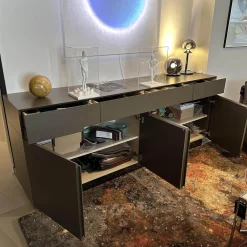 Sideboard GAP Lack Terra Grau Braun Matt Mit Griffmodulen Chrom