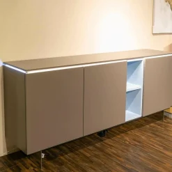 Sideboard GM Merano Lack Eisblau Inklusive LED Beleuchtung