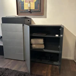 Sideboard Jorel Esche Achat B73 Anthrazit Lackiert Und M21 Edelstahl Silvertouch Grau