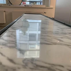 Sideboard Jorel Glas Anthrazit Abdeckplatte Marmor Arabescato