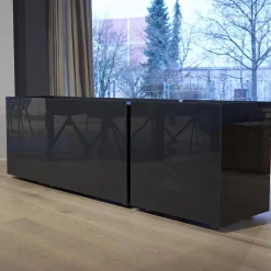 Sideboard Jorel J 4036 Korpus Lack Matt 21 Anthrazit Front Glas Optiwhite Anthrazit S21 Lackiert