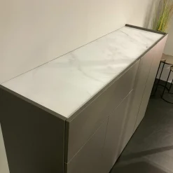 Sideboard Just Charlie Lack Granit Grau Ablage Designglas Marmor White Weiß