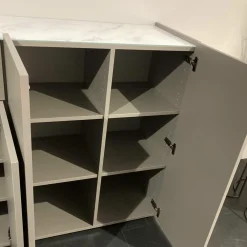 Sideboard Just Charlie Lack Granit Grau Ablage Designglas Marmor White Weiß