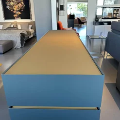 Sideboard Just Cube Bold Lack Bahia M81 Grün Blau Abdeckplatte Mattglas Opti Masala T40 Gelb Braun