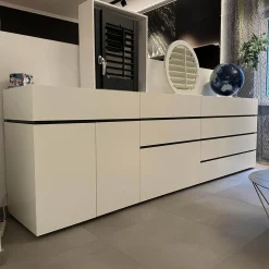 Sideboard Just Cube Bold Front Lack Weiß Korpus Lack Anthrazit