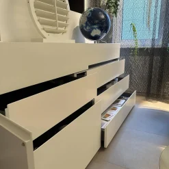 Sideboard Just Cube Bold Front Lack Weiß Korpus Lack Anthrazit