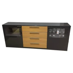 Sideboard Kara 61851 Lack Graphit Anthrazit Hochglanz Front Mit LED Beleuchtung