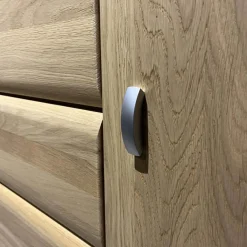 Sideboard Kiana 66174 Eiche Massiv 2206 Sand Mit Wandboard Und Beleuchtung