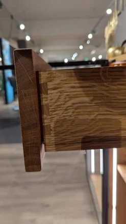 Sideboard Linja 152250 Rustikale Asteiche Hartwachsöl Und Metall RAL Grau Braun Mit LED Beleuchtung Ohne Dekoration