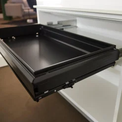 Sideboard M9 Lack Premium Weiß Griff Aluminium Eloxiert Inklusive Einrichtungsset