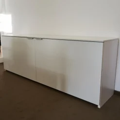 Sideboard M9 Lack Premium Weiß Griff Aluminium Eloxiert Inklusive Einrichtungsset