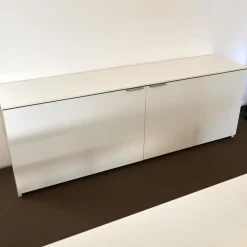Sideboard M9 Lack Premium Weiß Griff Aluminium Eloxiert Inklusive Einrichtungsset