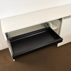 Sideboard M9 Lack Premium Weiß Griff Aluminium Eloxiert Inklusive Einrichtungsset