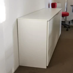 Sideboard M9 Lack Premium Weiß Griff Aluminium Eloxiert Inklusive Einrichtungsset