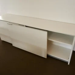 Sideboard M9 Lack Premium Weiß Griff Aluminium Eloxiert Inklusive Einrichtungsset