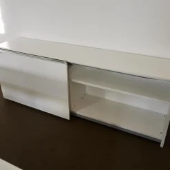 Sideboard M9 Lack Premium Weiß Griff Aluminium Eloxiert Inklusive Einrichtungsset