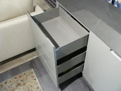 Sideboard Mell Lack Matt Flintgrau Platte Esche Achat Untergestell Verchromt