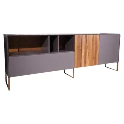 Sideboard Mileto Astnussbaum Massiv Lack Zartbitter Anthrazit Inklusive Beleuchtung