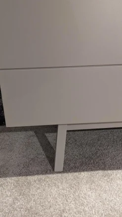 Sideboard Missano Lack Seidenmatt Fango Grau Akzente Balkeneiche Struktur Terra Mit LED Beleuchtung