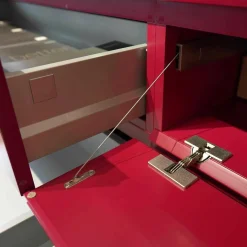 Sideboard Mit 3er-Set Hängeboden Cube Rot