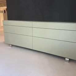 Sideboard Neo Lack NCS S4010 Mintgrün Grün Matt Gestell Metall Chrom Glänzend