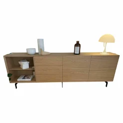 Sideboard Nex Eiche mit 2 Drehtüren Innen P51 Cool Grey