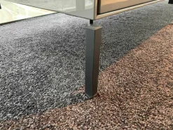 Sideboard Nex MDF Grau Hochglanz Füße Dunkelgrau