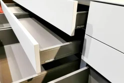 Sideboard Nex Side Cool Grey Grau Hochglanz mit 2 Schubladen