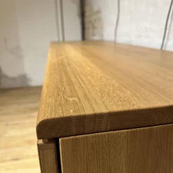 Sideboard Nox 3 Eiche Wild Natur Geölt mit 3 Tandemladen Quadratgriff QE Edelstahl