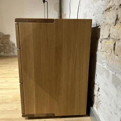 Sideboard Nox 3 Eiche Wild Natur Geölt mit 3 Tandemladen Quadratgriff QE Edelstahl