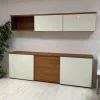 Sideboard Nussbaum Glas Weiß Lackiert 9010 mit Hängeelement Claron
