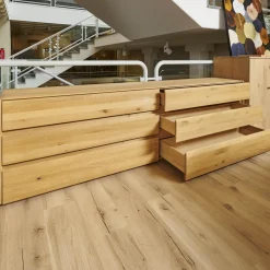 Sideboard Nyon Rustikale Asteiche Massiv Bianco Geölt