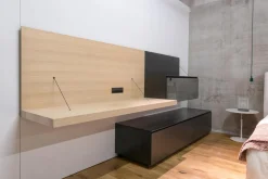 Sideboard Pab Bodenstehend Regalsystem Wandhängend Schwarz Matt 3764E Lackiert Und Eiche Hell Gebürstet