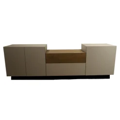 Sideboard Pure Lack Kopenhagen Grau Matt Schubaldenaufsatz MDF Schwarz Eiche Vergraut