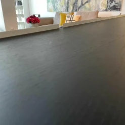 Sideboard Raumteiler Jorel Lack Kristallweiß Abdeckplatte Eiche Dunkel