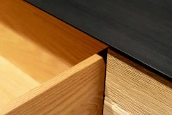 Sideboard Rialto Fly Metal Fronten Eiche Vintage B3 Korpus und Wangen Eisen Titan Effekt