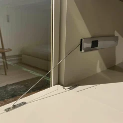 Sideboard S100 Nussbaum Taupe Zierleiste Edelstahl Poliert