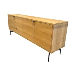 Sideboard SC21 Eiche Natur Geölt Mit Ästen Füße Y Gestell H23 RAL9005 Tiefschwarz Schwarz