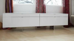 Sideboard Side H o1 Hochglanz Weiß Kufengestell